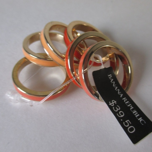 COPY - Banana Republic Peach Enamel Stackable RIng Sz 5 - Picture 4 of 4